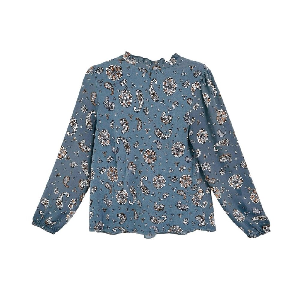 Loft Paisley Ruffle Henley Blouse - Picture 5 of 5
